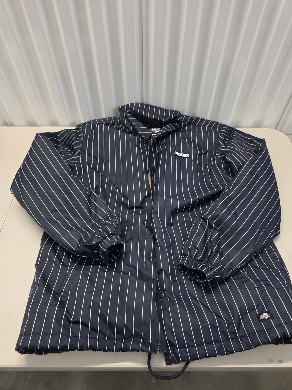 Dickies Insulated Lined Pinstriped Snap Up Jacket Men's Size XL